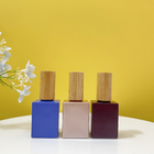 Colorful square round oval shape 10ml 12ml 15ml with bamboo cap nail polish bottle
