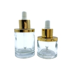 Round Shape Essential Oil Serum Skin Care Bottle 30ml 50ml Clear Glass Dropper Bottle