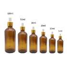 Clear 15ml 20ml 30ml Amber Glass Dropper Bottles With Pipette Gold Cap